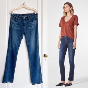 AG • The Harper Essential Straight jean mid rise Interface slim dark wash blue